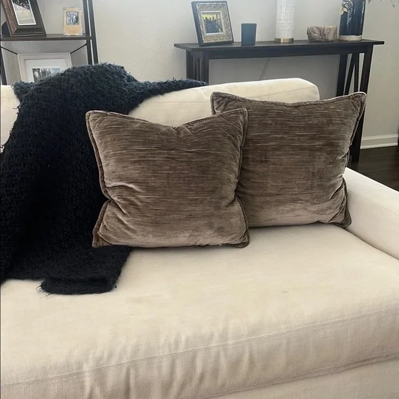 Velvet Throw Pillows in Dark Beige - Picture 6 of 6